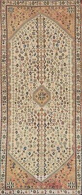 #ad Vintage Ivory Abadeh Tribal Rug Runner 2#x27; 5quot; x 6#x27; 11quot; Hand knotted Wool Carpet $557.44