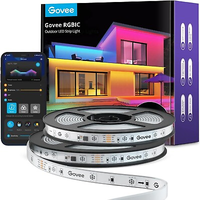 #ad Govee WiFi Outdoor LED Strip Lights Waterproof 65.6ft RGBIC Outdoor Rope Lights $64.99