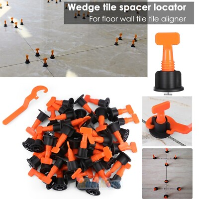 #ad 100X Tile Leveling System Reusable Flat Ceramic Locator Spacer Lock Tools Kit US $23.73