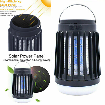 #ad Solar Mosquito Killer Light Electronic Fly Insect Zapper Trap Pest Lamp Black $16.69