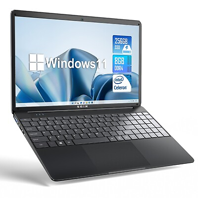 #ad SGIN 15.6quot; Laptop Notebook Intel Celeron Quad Core 2.8 GHZ 8GB RAM 256GB SSD HD $171.99