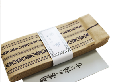 #ad Japanese Traditional KAKU OBI Kimono Belt Cotton 100% Light Brawn Made in JAPAN $19.59