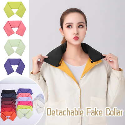 #ad Detachable Fake Collar Winter Warm Trim Fabric Neck Craft for Padded Down Coat. $9.70