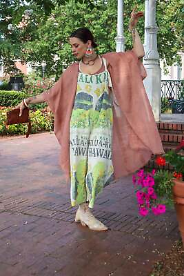 #ad Woven Boho Long Kimono Duster Womens Cardigan Fringe Open Front Hippie OS XXL $28.95