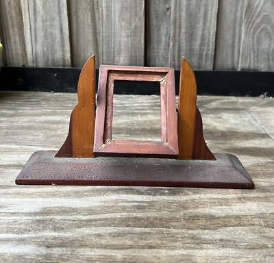 #ad VTG Antique Art Deco Wood Picture Desk Frame Swivel Swinging Tilt Tabletop $30.00