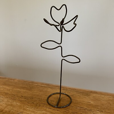 #ad Vintage Metal Jewelry Holder Tree Stand Gift Display Flower $15.00