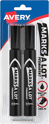 #ad 2 Pack Avery Marks A Lot Permanent Markers Regular Desk Style Size Chisel Tip $5.60