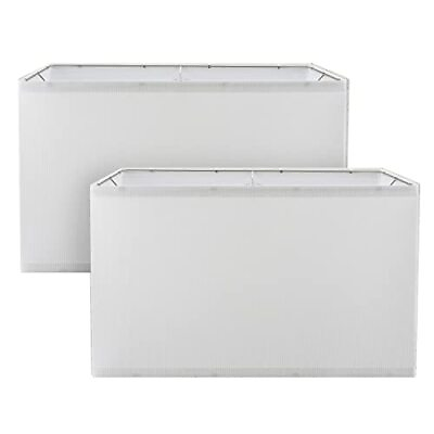 #ad Aspen Creative 38752 2 Rectangle Collapsible Spider Lamp Shade 2 SET White $73.82