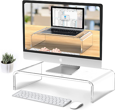 #ad Acrylic Monitor Stand Riser Clear Laptop Stand for Desk Acrylic Monitor Riser fo $30.88