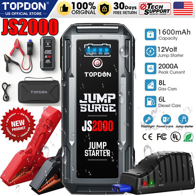 #ad TOPDON 2000Amp USB Car Jump Starter Pack Booster Battery Charger Power Bank US $83.99