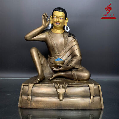 #ad 13#x27;#x27; Tibet Guru Milarepa Buddha Bronze Statue $571.20