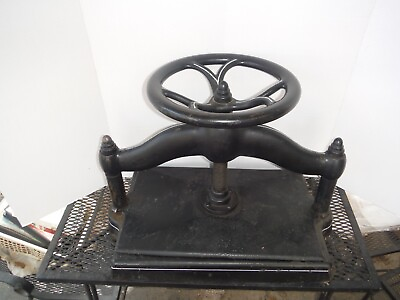 #ad ANTIQUE INDUSTRIAL CAST IRON BOOK PRESS BINDING BINDER LARGE 24x13 140 POUNDS $875.00