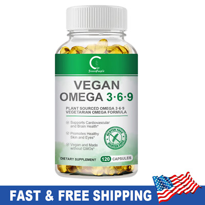 #ad Omega 3 6 9 Vegan Capsules 1360mg High Strength Support Eye amp; Brain Health Caps $13.79