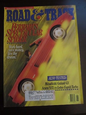 #ad Road amp; Track June 1993 Ferrari Spider Mitsubishi Galant GS Acura NSX G Z2 Z9 $4.99