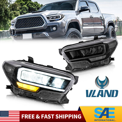 #ad VLAND LED Reflector Headlights For 2016 21 Toyota Tacoma SR5 TRD SR w Sequential $314.99