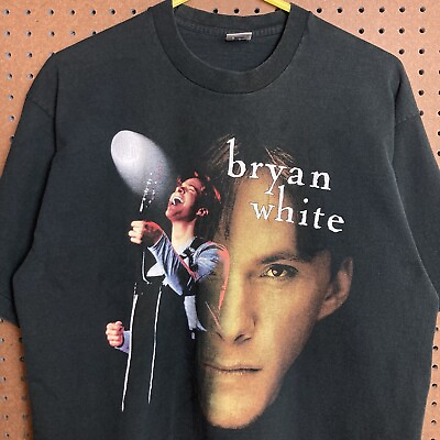 #ad Vintage Country Music T shirt Large Mens 90s Bryan White 1997 Tour Band Tee $17.80
