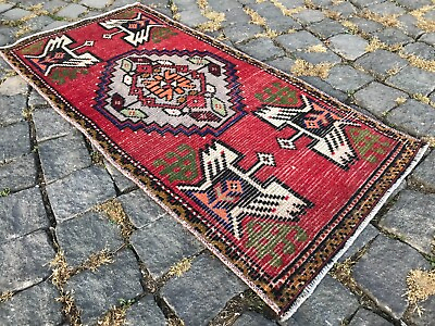 #ad #ad Bohemian Handmade Doormat Kilim Rug Turkish Vintage Small Wool Rug3.3 x 1.5 ft $63.75
