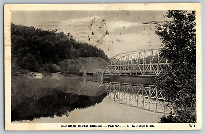 #ad Clarion River Bridge Penna U.S Route Vintage Postcards Posted 1948 $9.34