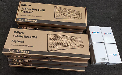 #ad iMicro 5x KB US9814 amp; 6x KB US0803 104Key Wired USB Keyboard amp; 9x Mice MO 1008BU $167.92