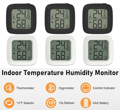 #ad Mini Digital Thermometer Hygrometer Meter Indoor Temperature Humidity Monitor US $12.39