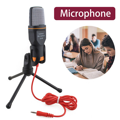 #ad 3.5mm Condenser Microphone Professional With Tripod Mic For PC Laptop Smartphone $16.59