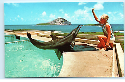 #ad Sea Life Park Hawaii Porpoise Keiki Trainer Ingrid Vintage Postcard F02 $6.29