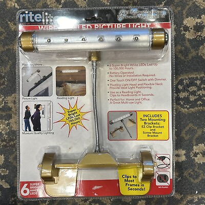 #ad ritelite Wireless LED Picture Light Battery Operated Frame Lamp w Mount 2007 $29.00