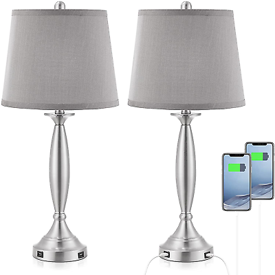#ad #ad Modern USB Table Lamp Set of 2 27.9″ Table Lamps for Living Room Table Top $99.99