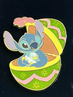 #ad RARE DISNEY PIN STITCH EASTER EGG WITH DUCKLING WINKING CUTE LE 250 $99.00