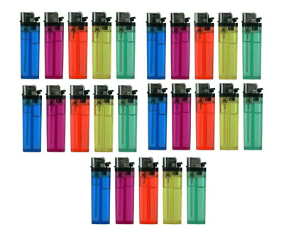 #ad 25 Pcs Full Size Disposable Butane Lighter Assorted Colors Wholesale Price $12.49