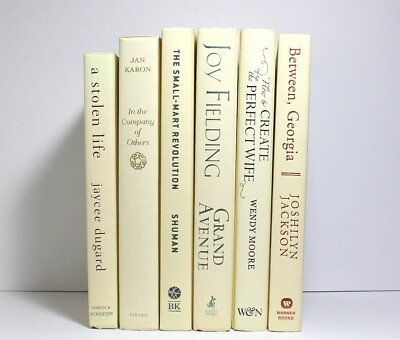#ad Six Hardcover Books Ivory French Vanilla Spines Asst Color Covers Decorating $47.95