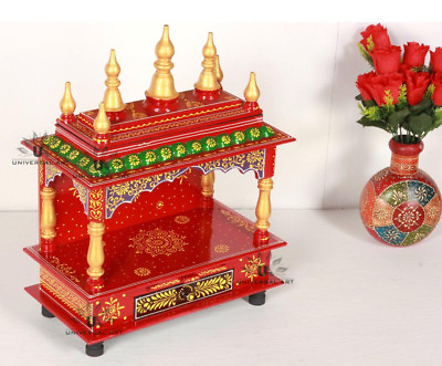 #ad Wooden Handcrafted Hindu Temple Mandir Pooja Ghar Mandapam for Worship Hawan F74 $214.15