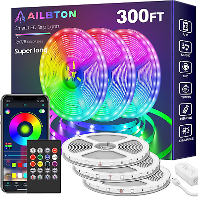 #ad AILBTON 300ft Led Strip Lights 3 Rolls of 100ft led Lights 300FT Multicolor $117.62