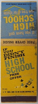 #ad Diamond Matchbook Cover If You Didn#x27;t Finish High School Offer At Home Course $5.95