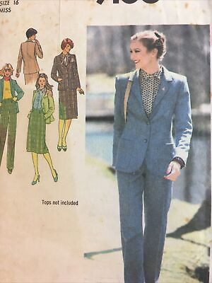 #ad Simplicity 9186 Vintage Sewing Pattern Skirt Pants Jacket Size 16 $9.75