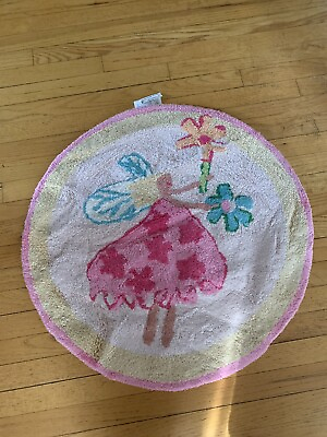 #ad Company kids Fairy Bathroom Cotton rug NWT 29quot; diameter $35.00