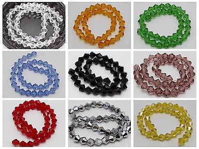 #ad 40 Pcs 8mm Faceted Bicone Beads Crystal Glass Beads Color for Choice $1.79