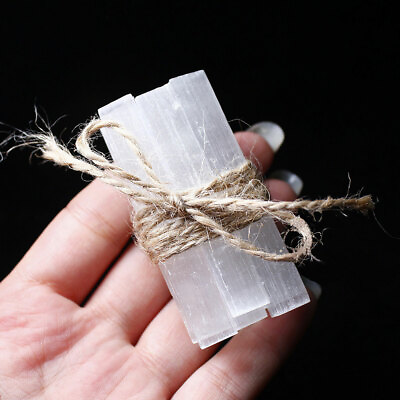 #ad 10PC Natural Selenite Rough Raw Stick Crystal Wand Minerals Specimen Healing $8.79