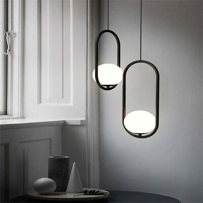 #ad Globe Pendant Lighting Modern Glass 1 Light Hanging Ceiling Lamp for Bedroom $89.90