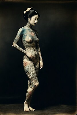 #ad Oriental Tattooed Female Tintype Series C10368RP $14.99