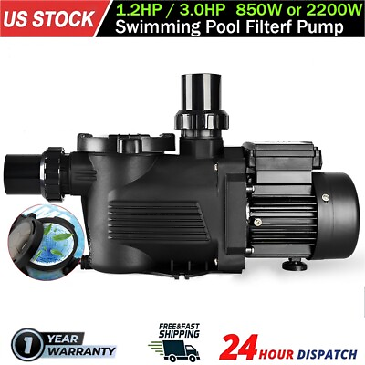 #ad Pool Pump Above Ground 3630 10038 GPH Including 2Pcs Connectors Fit 50 63mm Npt $248.50
