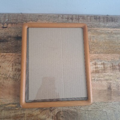 #ad VTG Teak Wood Picture Frame 9.5”x 7.5” Viewing Area Under Glass $21.99