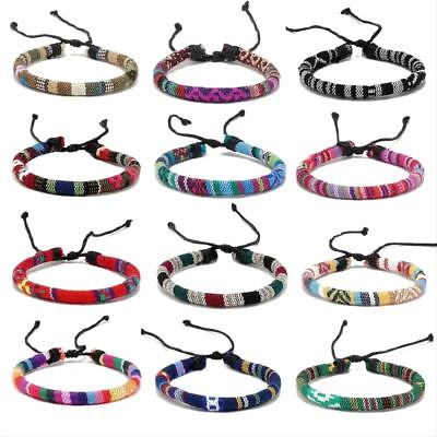 #ad Handmade Ethnic Bohemian Multicolor Adjustable Rope Bracelet Gift Unisex Fashion $9.98