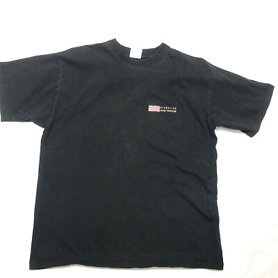 #ad Operation Iraqi Freedom Black Embroidered USA Flag T Shirt Vintage Mens XL $7.99