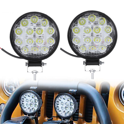 #ad 2x4quot; Round LED Spot Light Pods Work Flood Driving Fog Lamp Offroad 4WD ATV Truck $11.39