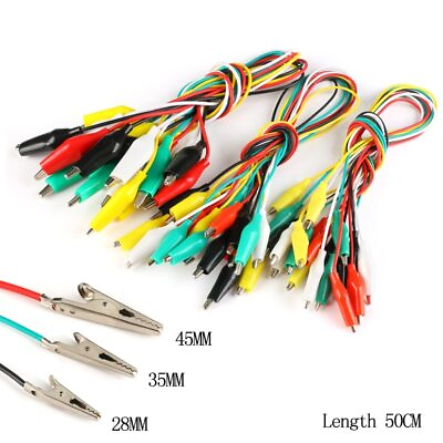 #ad 10Pcs Double ended Crocodile Alligator clip 45 35 28mm Testing Wire Jumper Cable $5.52