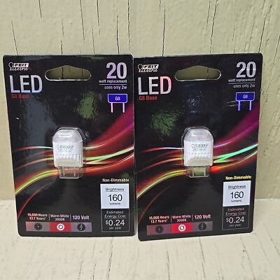 #ad FEIT ELECTRIC 20W Replacement LED G8 Base Bi pin BULB 120 volt. Lot Of 2 $15.00