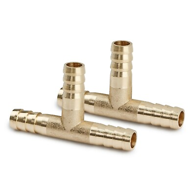 #ad U.S. Solid Brass Fitting 5 16quot; Hose Barb Tee 3 Way T Connector 8mm OD 2pcs $8.59