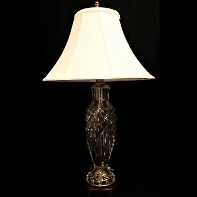 #ad #ad Paul Hanson Mid Century Modern Crystal Table Lamp with Original Shade $250.00