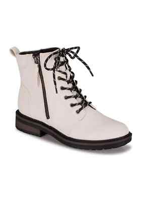 #ad BareTraps AmySue Women#x27;s 10 M White Leather Lace Up Ankle Boots $47.96